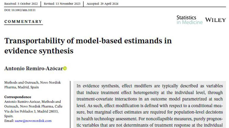 Transportability of model-based estimands in evidence synthesis